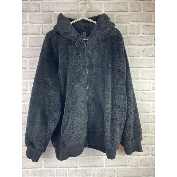 Torrid Black Cozy Zip Up Fuzzy Cat Face Hoodie Plus Size 2 - Picture 4 of 4